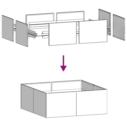 Planter Anthracite 100x100x40 cm Steel