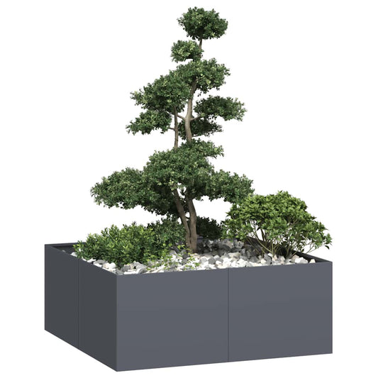 Planter Anthracite 100x100x40 cm Steel