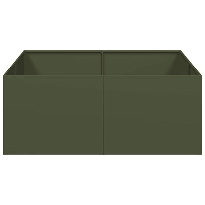 Planter Olive Green 100x100x40 cm Steel