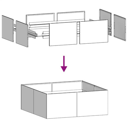 Planter 100x100x40 cm Galvanised Steel