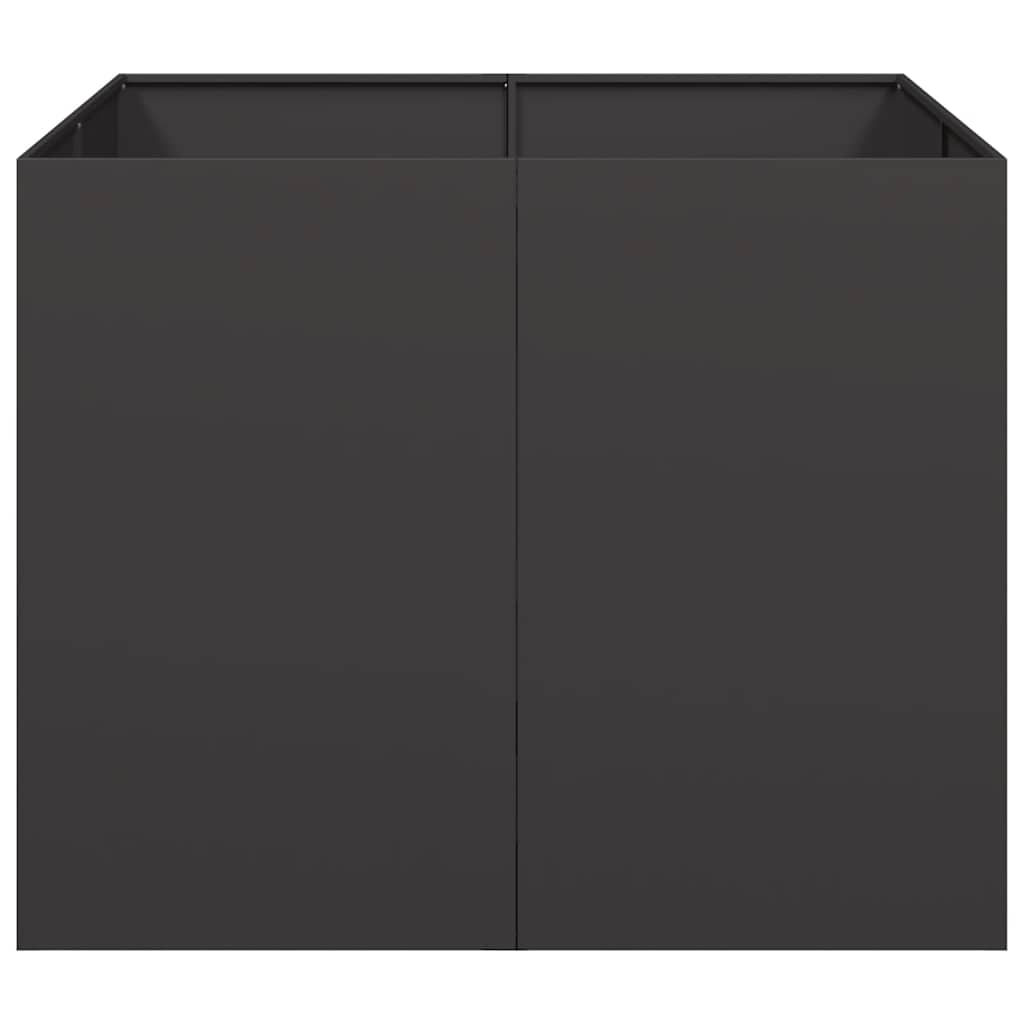 Planter Black 100x100x80 cm Steel