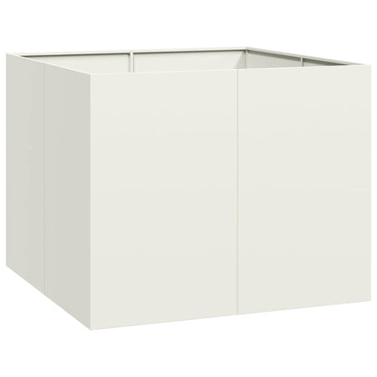 Planter White 100x100x80 cm Steel