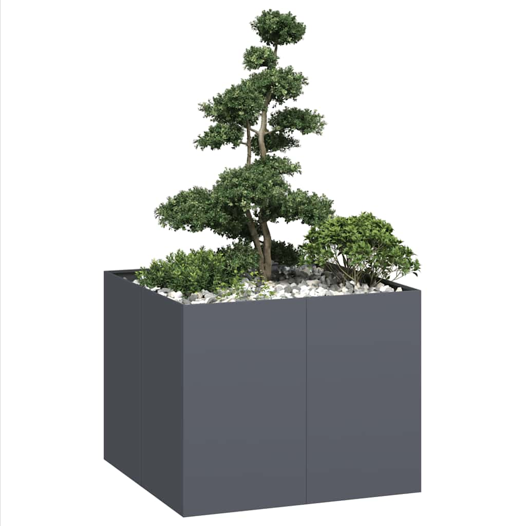 Planter Anthracite 100x100x80 cm Steel