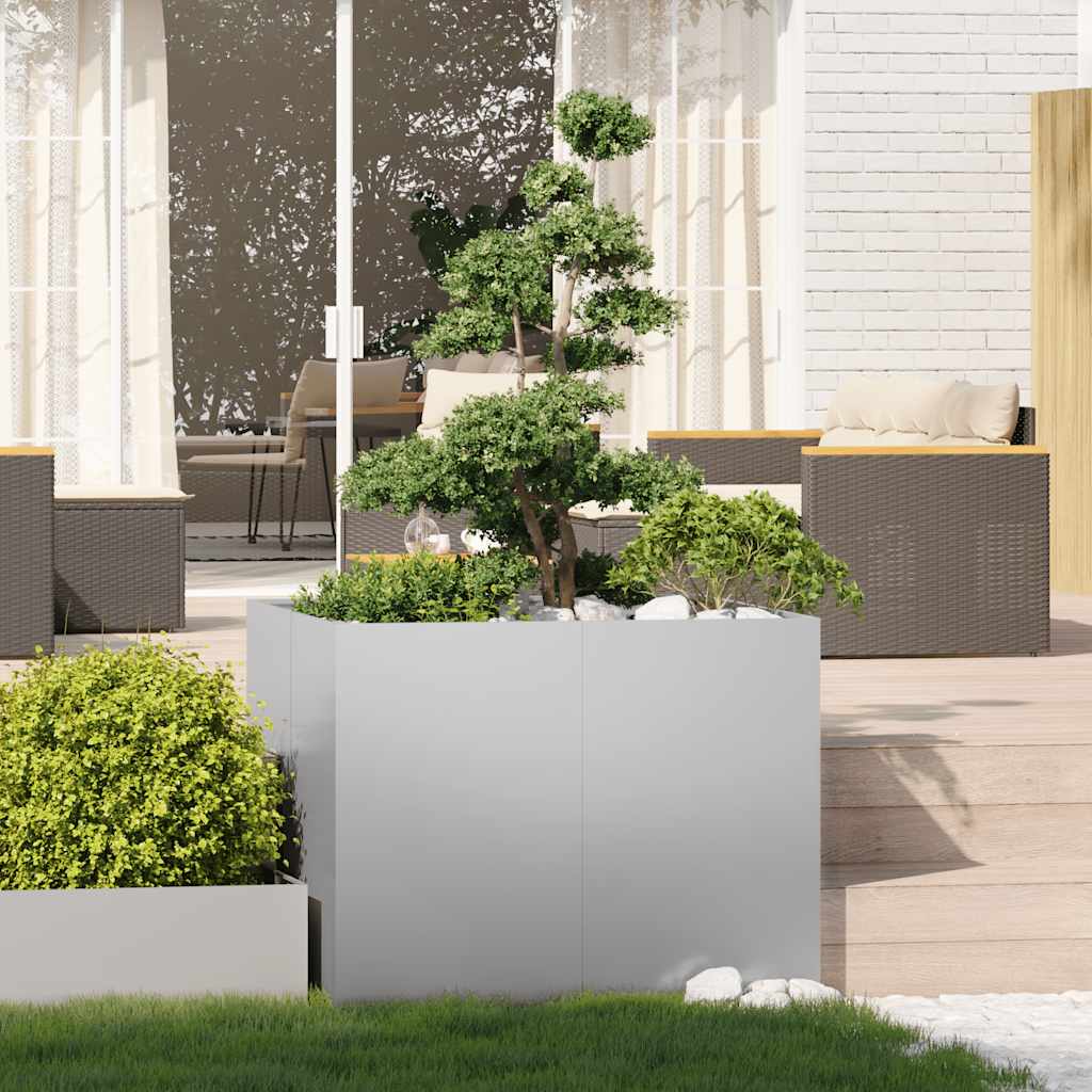 Planter 100x100x80 cm Galvanised Steel