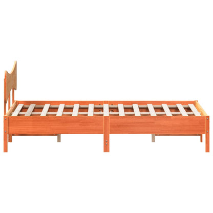 Bed Frame without Mattress Wax Brown 200x200 cm Solid Wood Pine