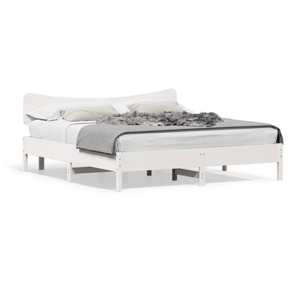 Bed Frame without Mattress White 180x200 cm Super King Solid Wood Pine