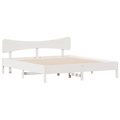 Bed Frame without Mattress White 180x200 cm Super King Solid Wood Pine