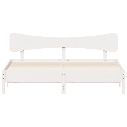 Bed Frame without Mattress White 180x200 cm Super King Solid Wood Pine