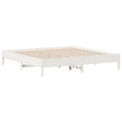 Bed Frame without Mattress White 180x200 cm Super King Solid Wood Pine