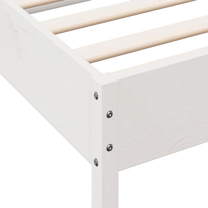Bed Frame without Mattress White 180x200 cm Super King Solid Wood Pine