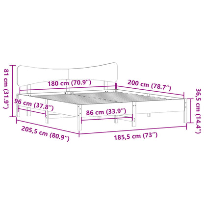 Bed Frame without Mattress White 180x200 cm Super King Solid Wood Pine