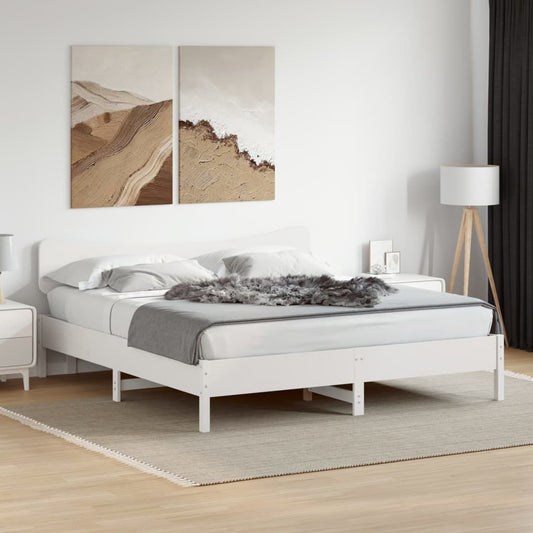 Bed Frame without Mattress White 180x200 cm Super King Solid Wood Pine