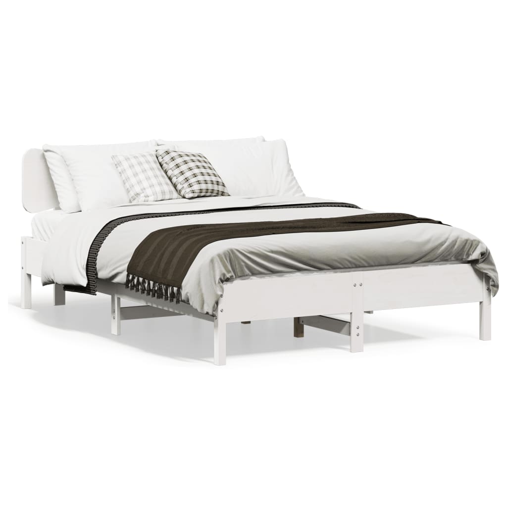 Bed Frame without Mattress White 140x200 cm Solid Wood Pine