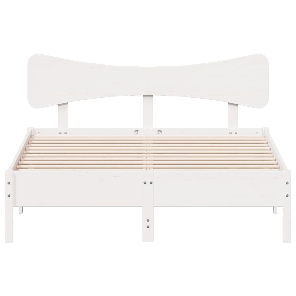 Bed Frame without Mattress White 140x200 cm Solid Wood Pine