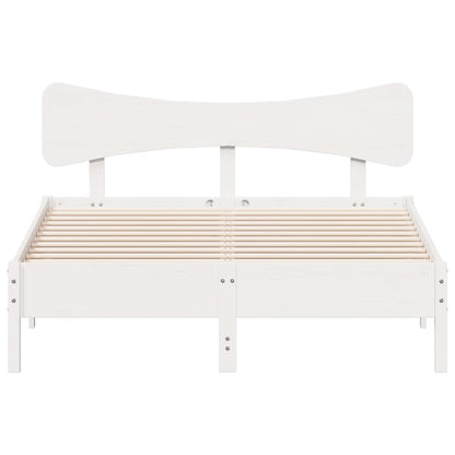 Bed Frame without Mattress White 140x200 cm Solid Wood Pine