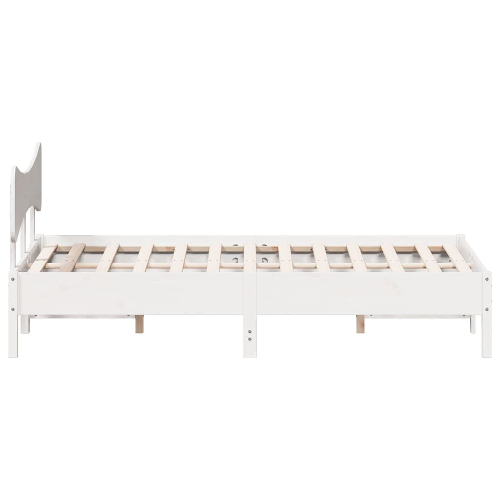 Bed Frame without Mattress White 140x200 cm Solid Wood Pine