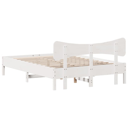 Bed Frame without Mattress White 140x200 cm Solid Wood Pine