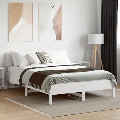 Bed Frame without Mattress White 140x200 cm Solid Wood Pine