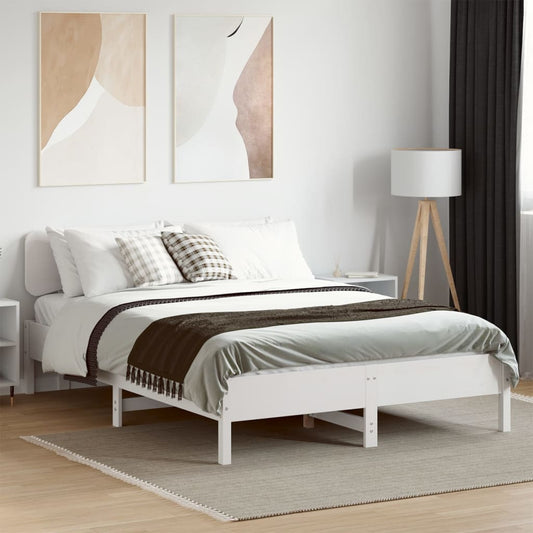 Bed Frame without Mattress White 140x200 cm Solid Wood Pine