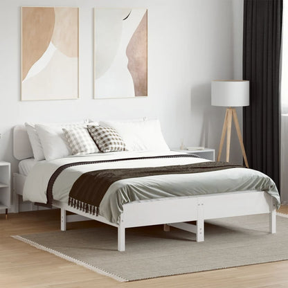 Bed Frame without Mattress White 140x190 cm Solid Wood Pine