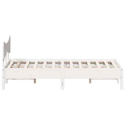 Bed Frame without Mattress White 140x190 cm Solid Wood Pine
