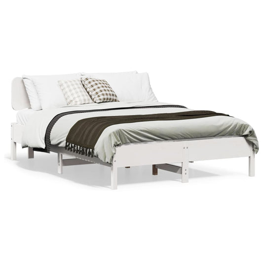 Bed Frame without Mattress White 140x190 cm Solid Wood Pine