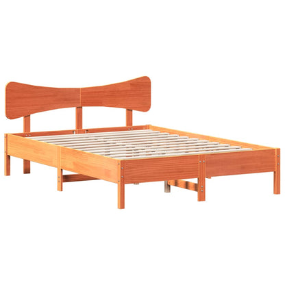 Bed Frame without Mattress Wax Brown 140x190 cm Solid Wood Pine