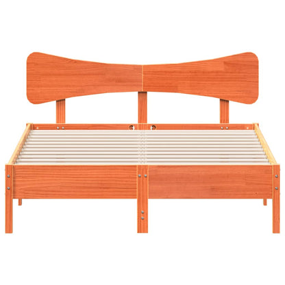 Bed Frame without Mattress Wax Brown 140x190 cm Solid Wood Pine