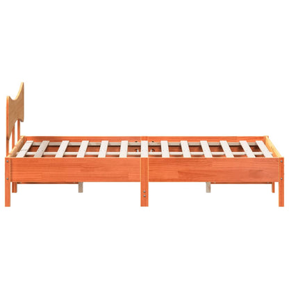 Bed Frame without Mattress Wax Brown 140x190 cm Solid Wood Pine