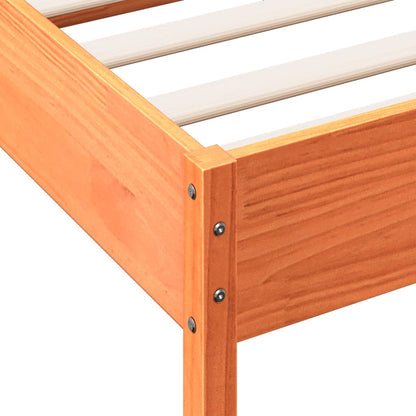 Bed Frame without Mattress Wax Brown 140x190 cm Solid Wood Pine