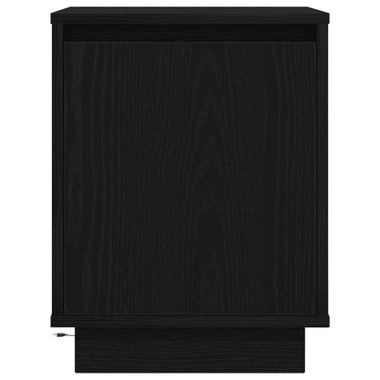 Bedside Cabinet with LED Lights Black 38x34x50 cm