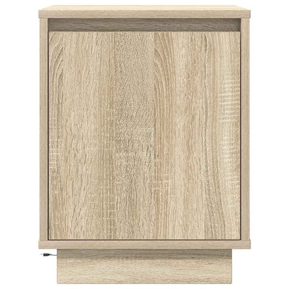 Bedside Cabinet with LED Lights Sonoma Oak 38x34x50 cm