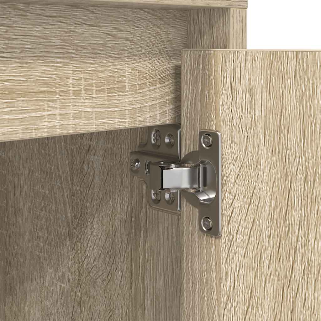 Bedside Cabinet with LED Lights Sonoma Oak 38x34x50 cm