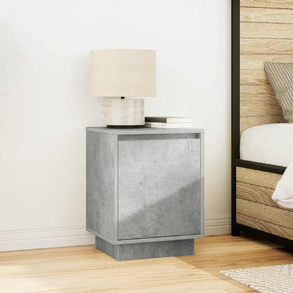 Bedside Cabinet with LED Lights Concrete Grey 38x34x50 cm