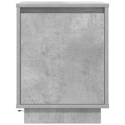 Bedside Cabinet with LED Lights Concrete Grey 38x34x50 cm