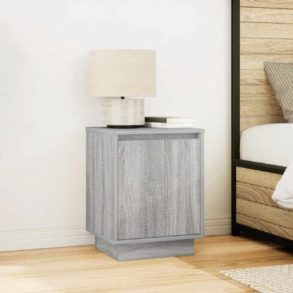 Bedside Cabinet with LED Lights Grey Sonoma 38x34x50 cm