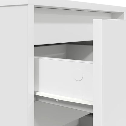 Bedside Cabinet with LED Lights White 38x34x50 cm