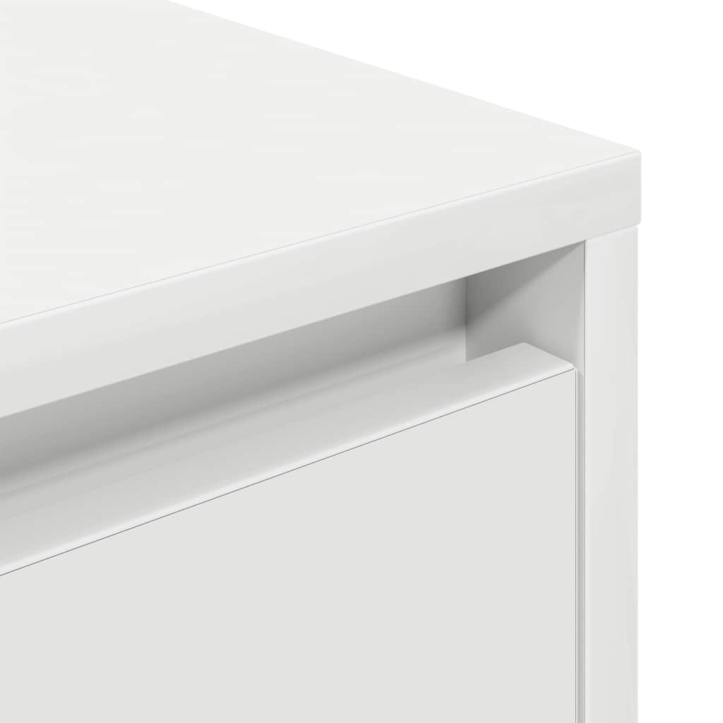 Bedside Cabinet with LED Lights White 38x34x50 cm