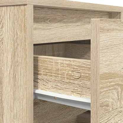 Bedside Cabinet with LED Lights Sonoma Oak 38x34x50 cm