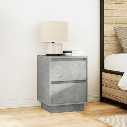 Bedside Cabinet with LED Lights Concrete Grey 38x34x50 cm