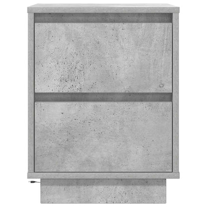 Bedside Cabinet with LED Lights Concrete Grey 38x34x50 cm