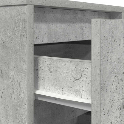 Bedside Cabinet with LED Lights Concrete Grey 38x34x50 cm