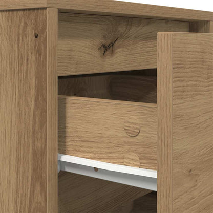 Bedside Cabinet with LED Lights Artisan Oak 38x34x50 cm