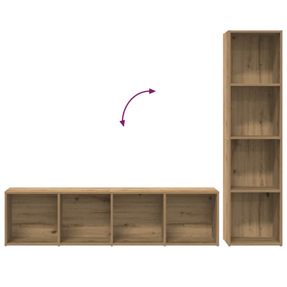 Book Cabinets 3 pcs Artisan Oak Engineered Wood