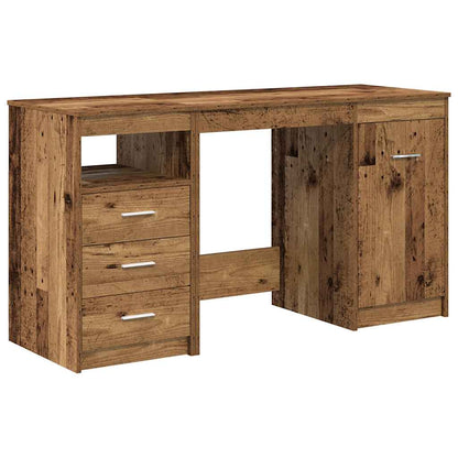 Desk with Cabinet Old Wood Engineered Wood