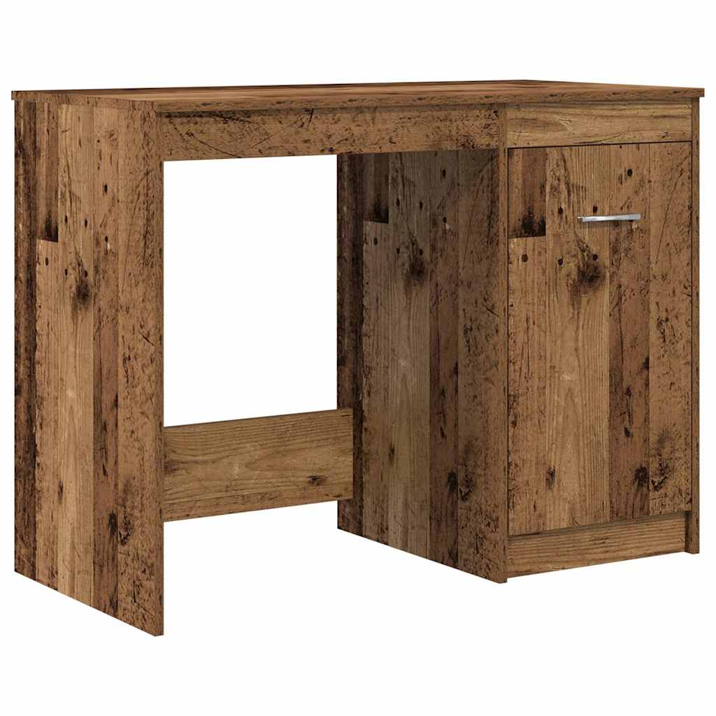 Desk with Cabinet Old Wood Engineered Wood