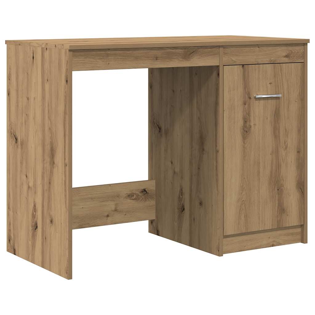 Desk with Cabinet Artisan Oak Engineered Wood