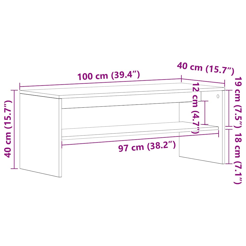 TV Cabinet Sonoma Oak 100x40x40 cm Engineered Wood