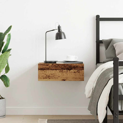 Floating Nightstand Old Wood 40x32x15 cm Engineered Wood