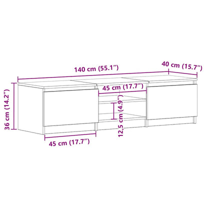 TV Cabinet Artisan Oak 140x40x36 cm Engineered Wood